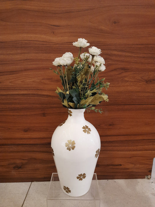Roger Artificial Flower White Rose with Pot