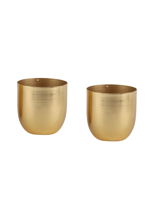 Gold Small Plating Planter (Set of 2)