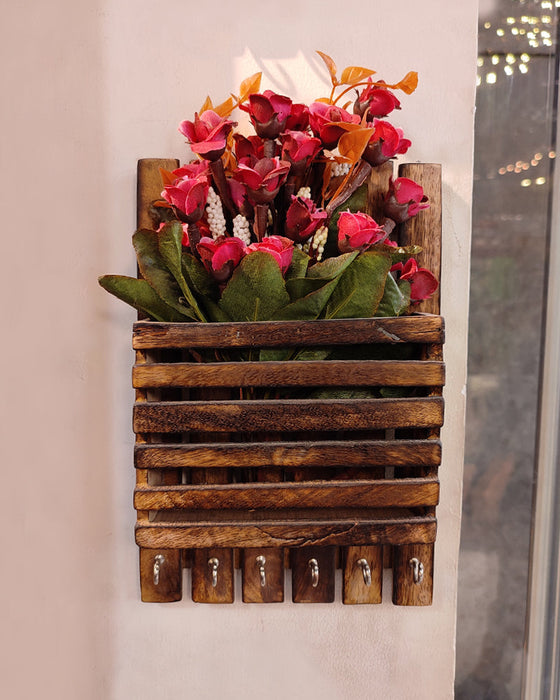 Beautiful Wooden Wall Hanging Planter For Wall Decoration Home Decor (Pack Of 1)