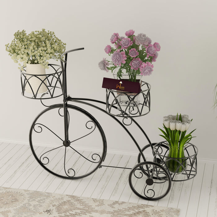 Garden Cart Planter Stand Tricycle Plant Holder - Ideal for Home, Garden, Patio