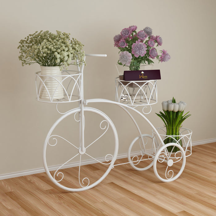 Garden Cart Planter Stand Tricycle Plant Holder - Ideal for Home, Garden, Patio