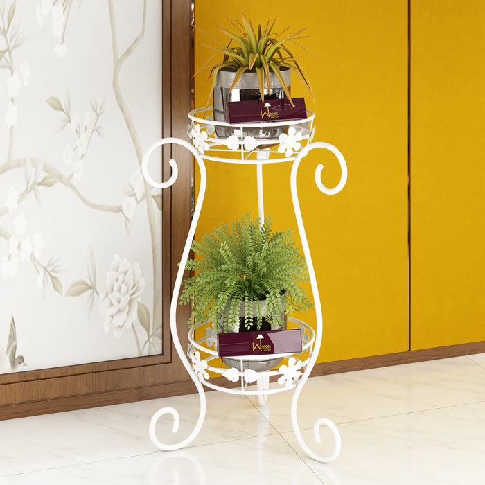 Metal Flower Pot Stand‎ (White)