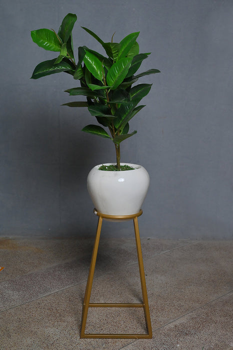 White Small Pot Stand With Planter