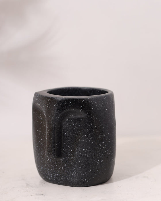 Small Black Flower Pot For Home Decoration, Table Decor & Living Room
