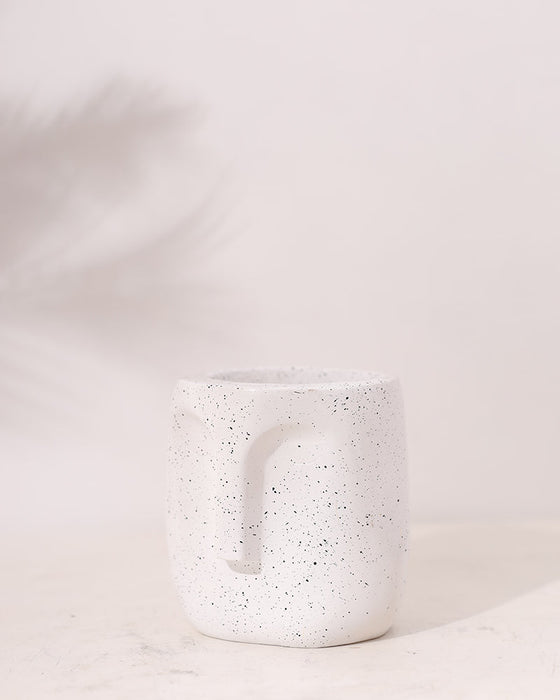 Order Happiness Small White Fibre Flower Pot For Home Decoration, Table Decor & Living Room