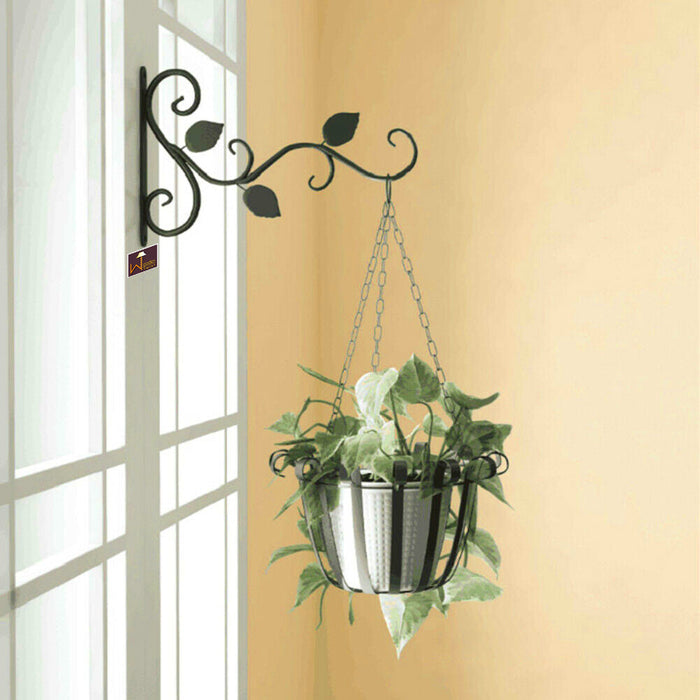 Decorative Flower Pot Wall Hanging Bracket with Hook